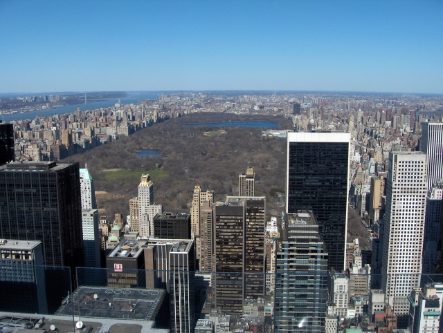 nice view of central park from the top of the rock